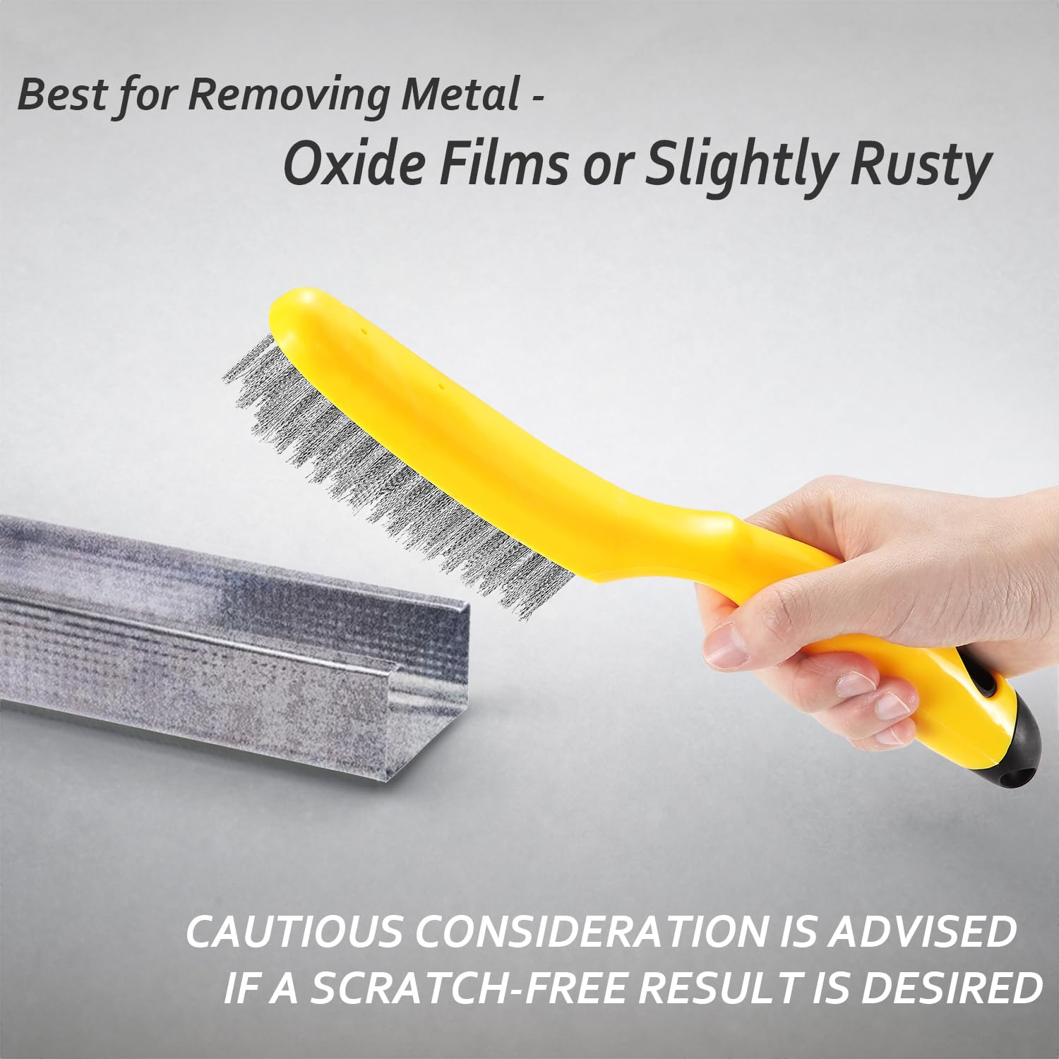 Stainless Steel Wire Brush 2 Pcs, 79 Bundles of Bristles, 10.5" Plastic Contoured Handle, Heavy Duty Scratch for Cleaning Rust Dirt before Welding, Dust and Paint Scrubbing (LWH-2SP) image number 5