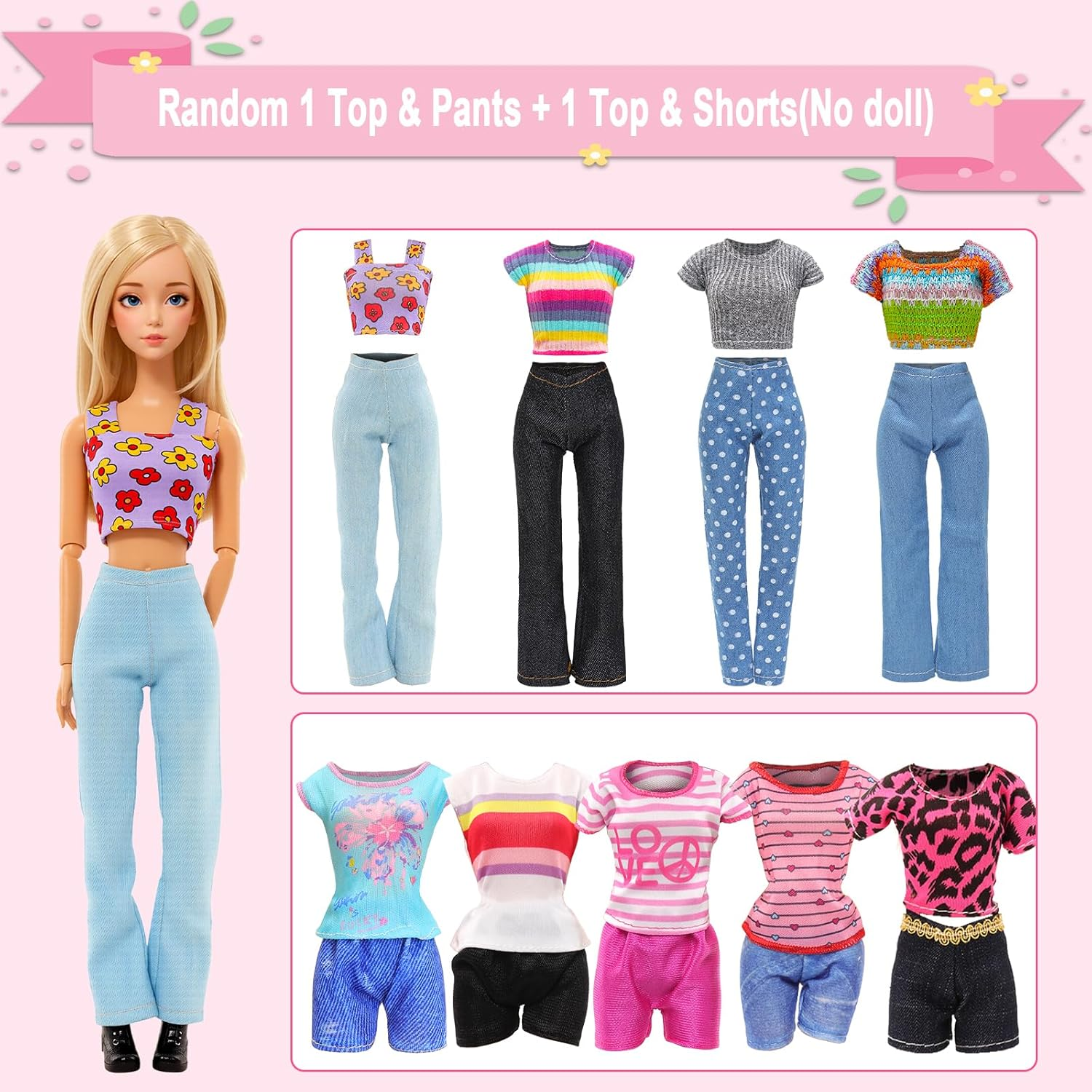 Barwa 101 Pcs Wardrobe Closet Doll Clothes Accessories Suitcase Mermaid Swimsuits Dresses Shoes Hanger Crown Necklace Doll Accessories for 11.5 Inch Girl Dolls Toys Gifts for Girls image number 5