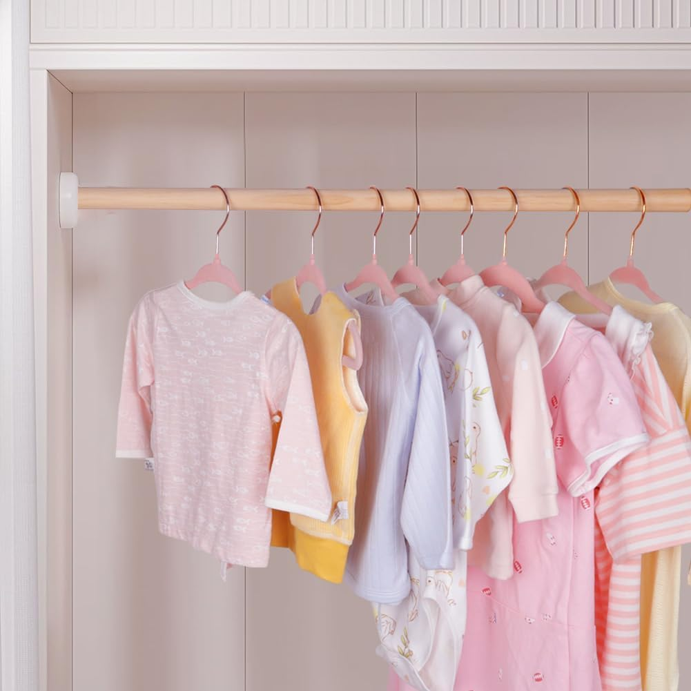 Velvet Hangers, 32 Pack Clothes Hangers Non-Slip Hangers for Infant/Toddler Pink (Gold Hook) image number 3
