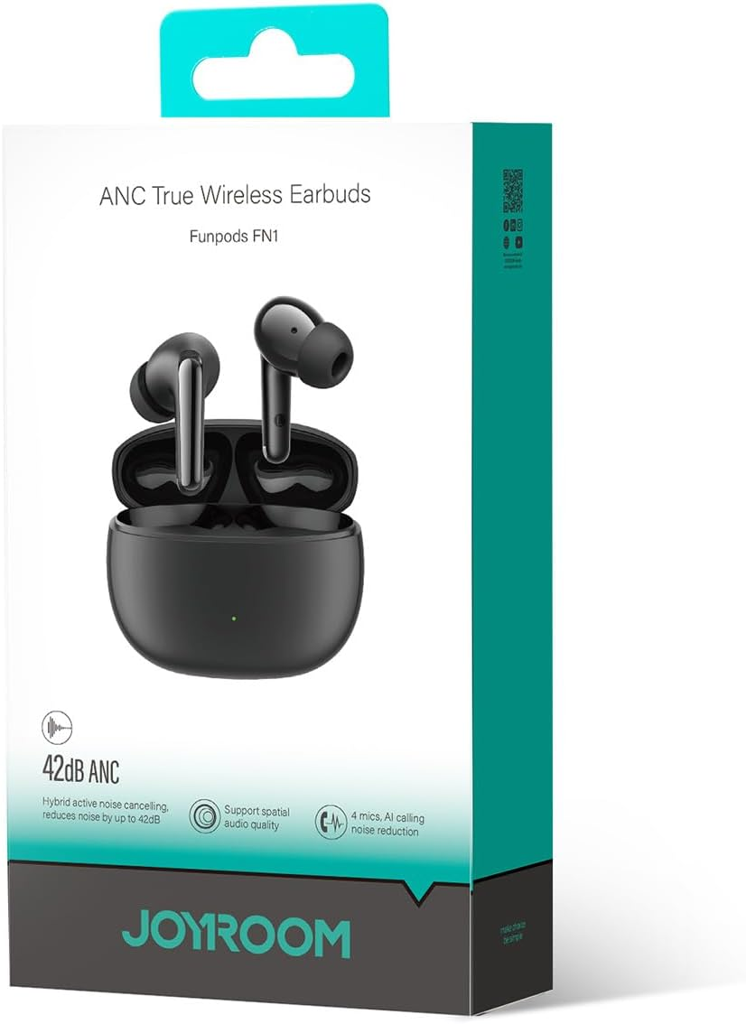 JOYROOM JR-FN1 True Wireless ANC/ENC Earphones - Black image number 3