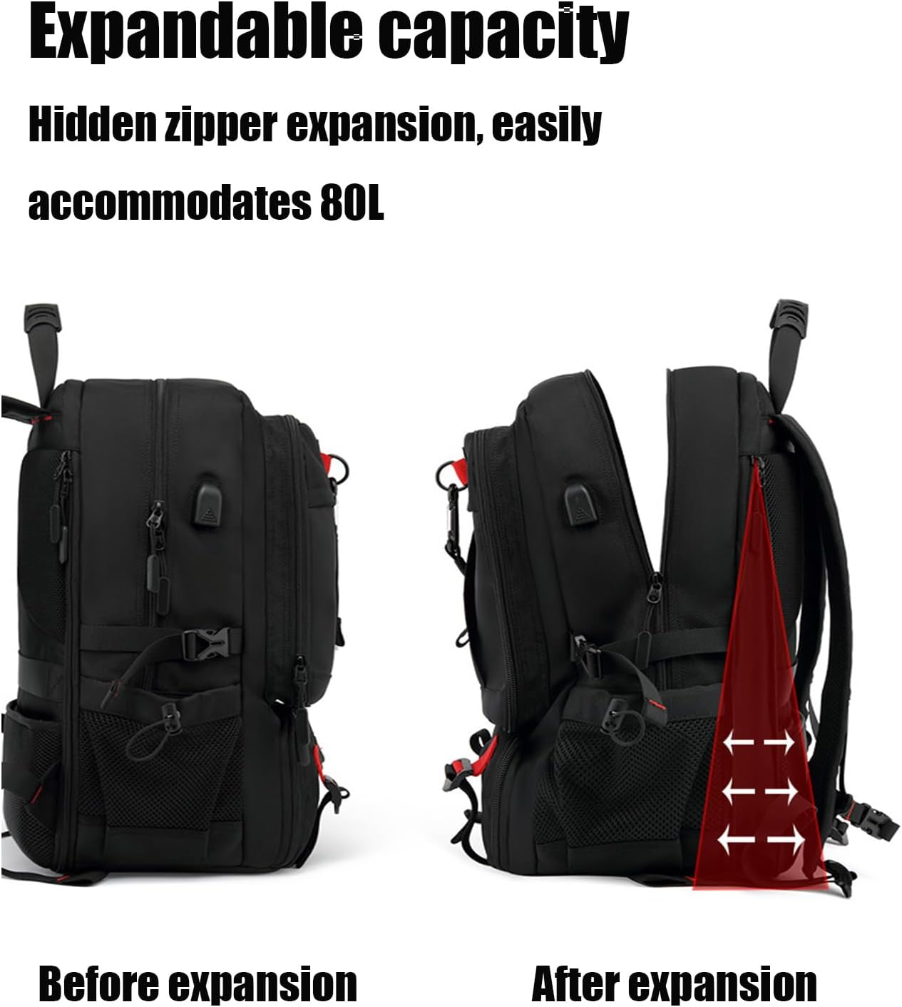 Travel Laptop Backpack,Large Capacity Travel Backpack, Suitable for 17 Inches Laptops. Waterproof, Shoe Compartment,Usb Interface, and Anti-Theft Rear Pocket image number 3