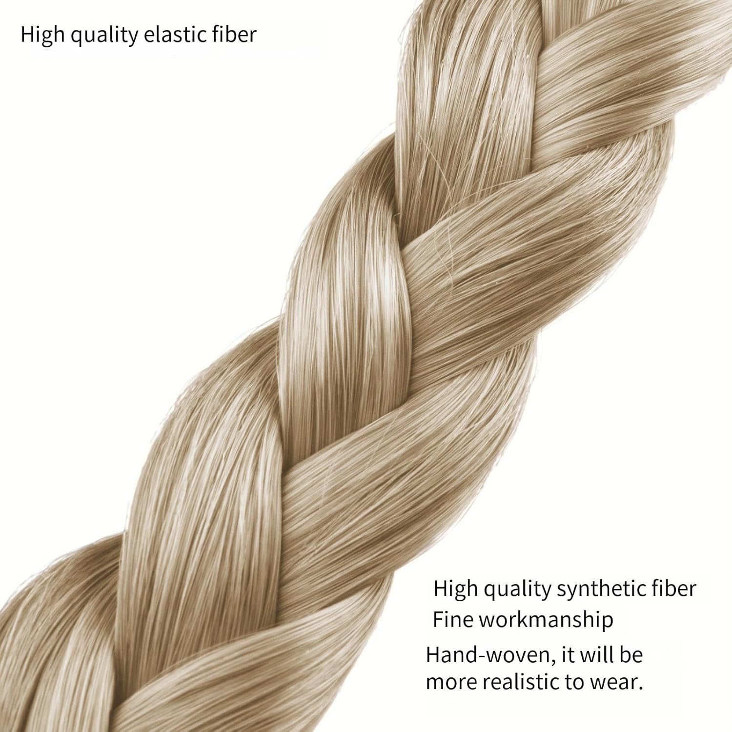 Zynewa Pack of 2 Braided Headbands, 3 Strands, Synthetic Hair, Braided Headband, Classic Chunky Elastic Synthetic Headband image number 5