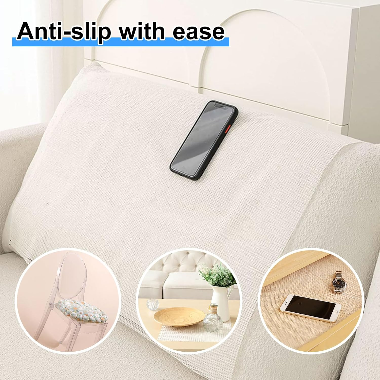 Sofa anti Slip Mat, anti Slip Furniture Mat, Reusable Furniture Mat, Segmented anti Slip Mat, Washable anti Slip Mat - Sturdy and Durable anti Slip Mat, Reusable PVC Carpet Easy to Cut, 160X230Cm image number 4