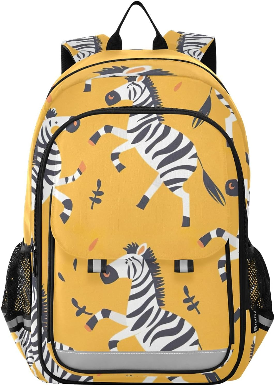 RPLIFE Children'S Backpack 17 Inch Durable Backpack for Boys Girls, Zebra Yellow, One Size, Traditional Backpacks