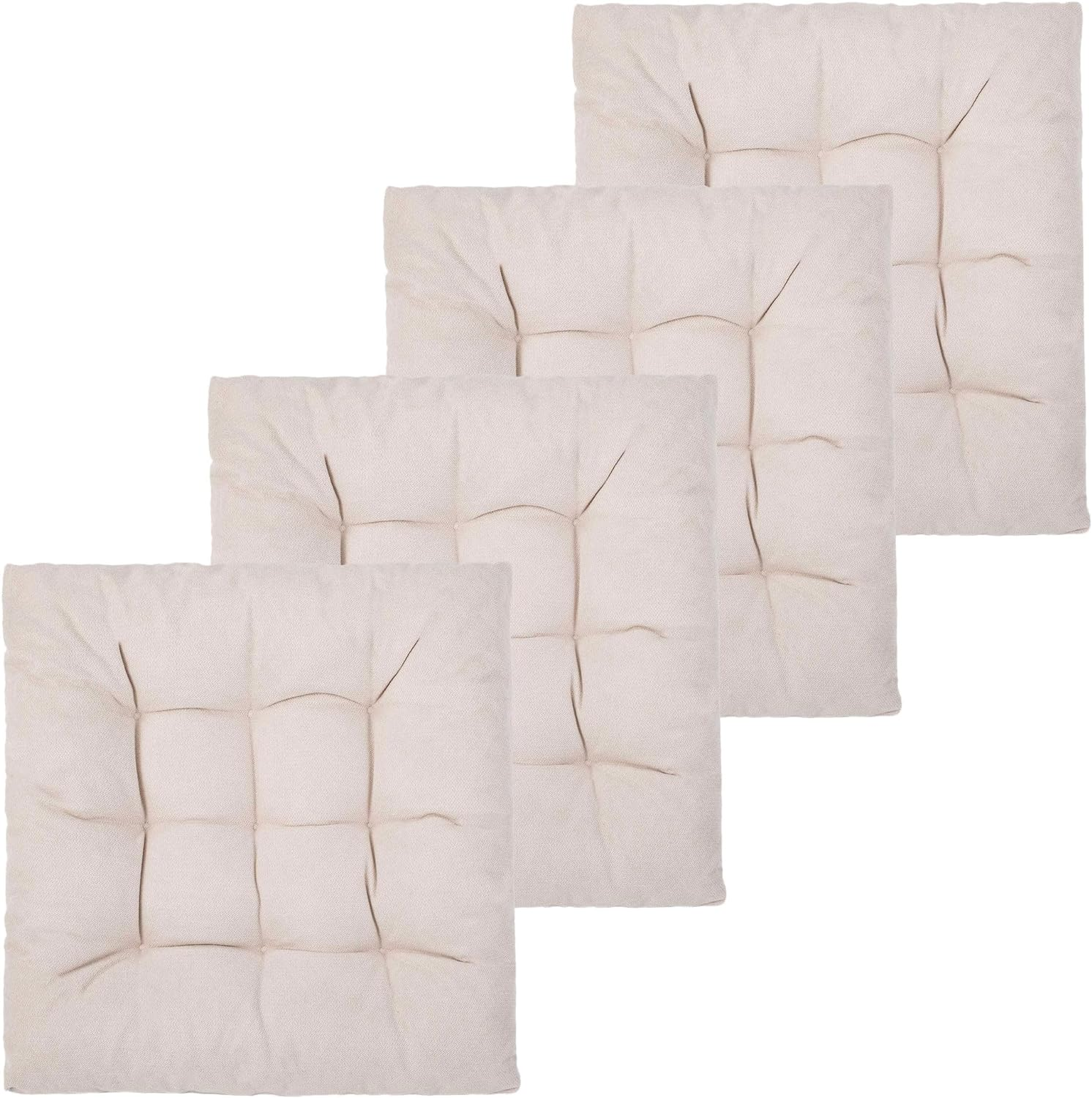 FABRICASTLE Outdoor Chair Cushions Patio Cushion Premium Comfortable Thick Fill Tufted 19" X 19" Floor Wicker Seat Pads, 4 Counts (Navy Blue, 4)