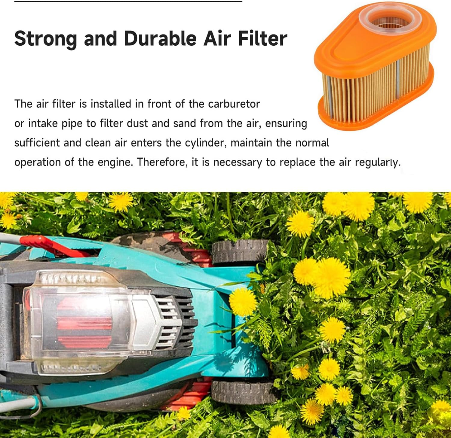 Tjhypernete 2Pcs Air Filter Cartridge, Lawn Mower Engine Filter Replacement, Optimized Air Filtration, Filter Element, Compatible with Briggs&Stratton Models 005419, 796254, 795066, 792038, 790388 image number 5