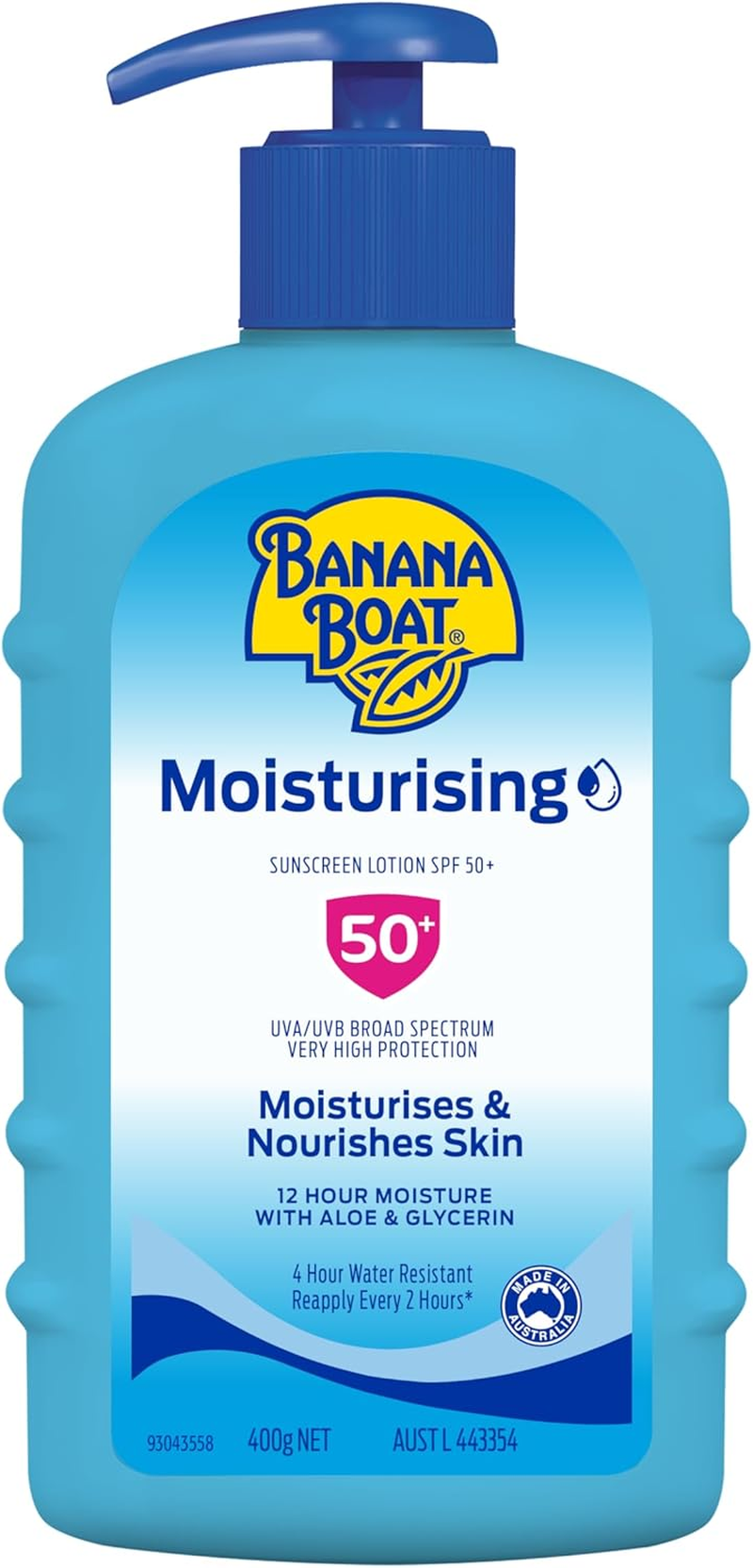 Banana Boat Moisturising Sunscreen Lotion SPF50+ 400G, Skin Feels Moisturised and Nourished, UVA + UVB Broad Spectrum, Non-Greasy, 4-Hour Water Resistant, Made in Australia image number 1