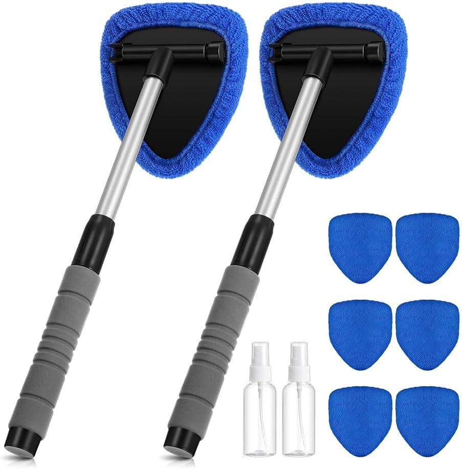 Windshield Cleaning Supplies, Cleaning Supplies, Window Cleaner Wiper Tool with Retractable Handle, Auto Glass Cleaning for Car Detailing, Truck, SUV, RV and Home Windows (Blue) image number 3