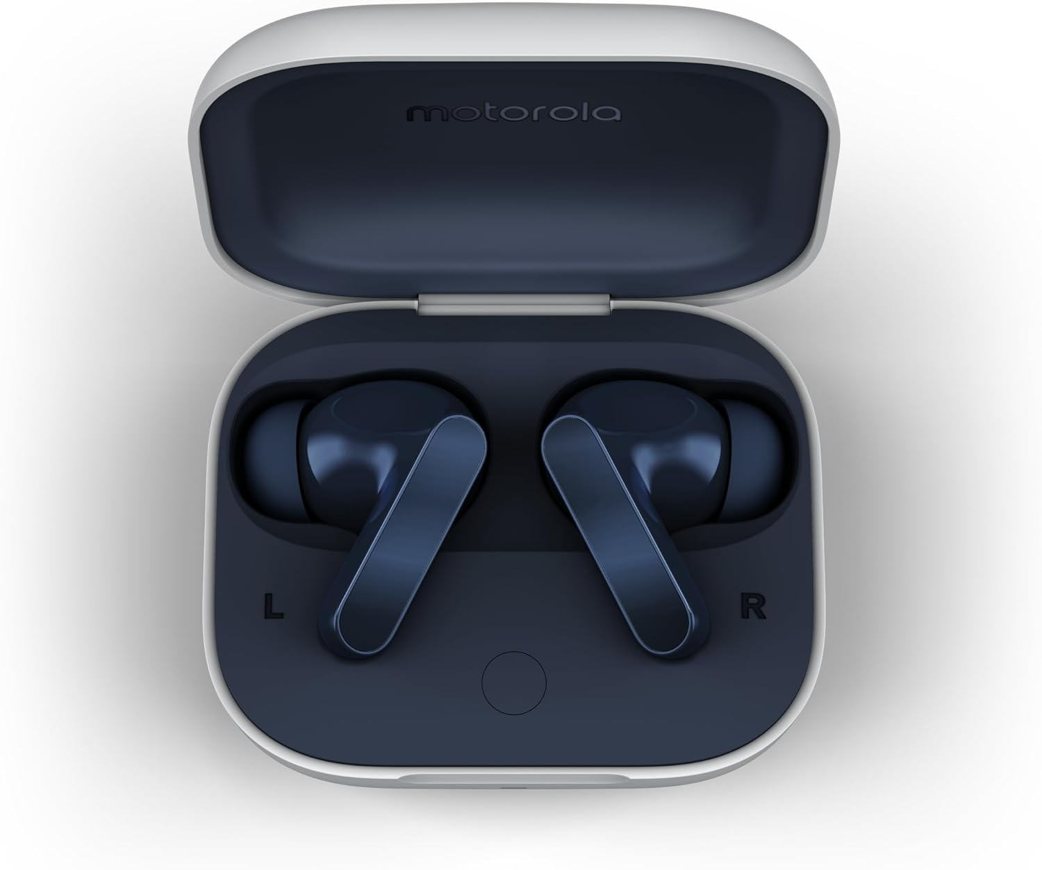 Motorola Moto Buds Wireless Headphones, Immersive Sound with Dolby Atmos, Noise Cancellation, 42 Hours Battery Life, 3 Microphones, Navy Blue [French Version] image number 3