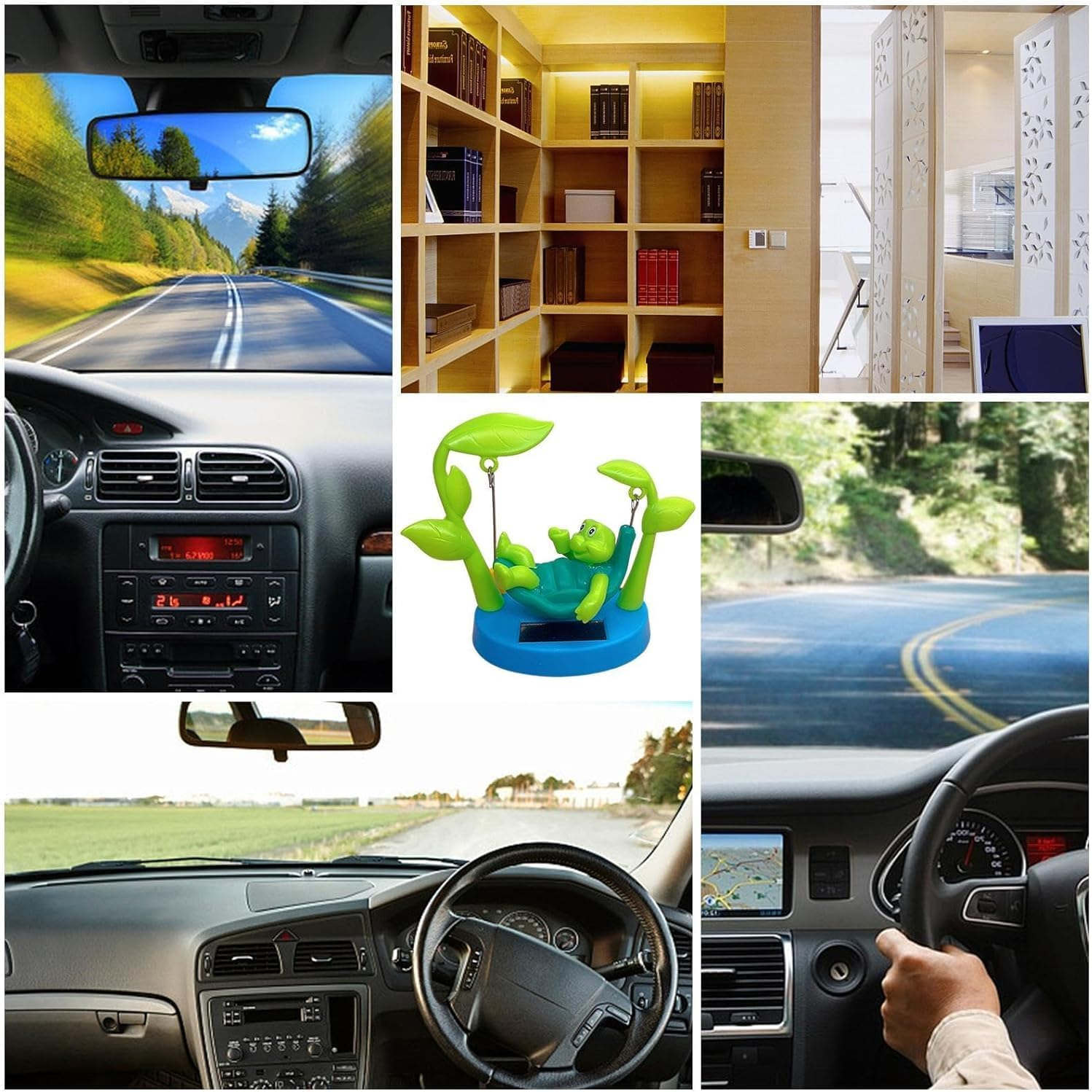 WADY Solar Powered Dancing Toys Solar Swinging Turtle, Cartoon Turtle Decor, Tortoise Figurines Car Cute Car Accessories Funny Turtle Dashboard Turtle Dashboard Decorations (Green) image number 2