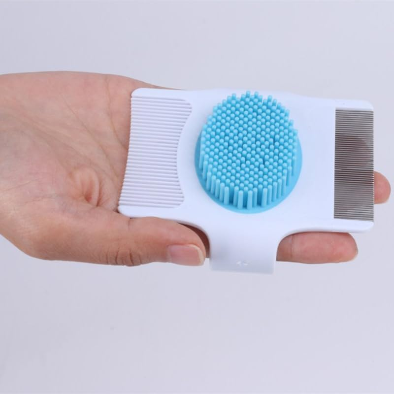Cradle Cap Comb, Hair Rubber Brush, Cradle Cap Brush, Shower Brush, 2-Piece Cradle Cap Brush and Comb, 3-In-1 Design Cradle Cap Brush, Cradle Cap Silicone Brush, Scalp Brush image number 2