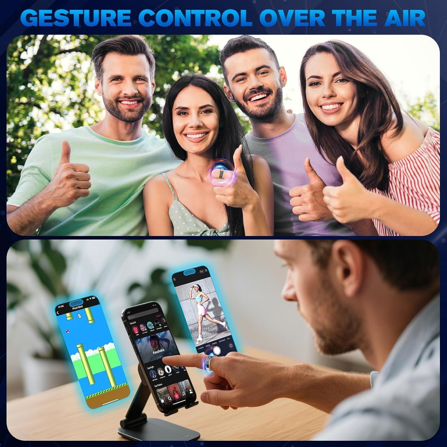 Smart Ring for Women with Display Screen, Smart Ring for Men, Fitness Sport Step Activity Time Calories, Wireless Charging, for Ios Android (Black, 11) image number 4