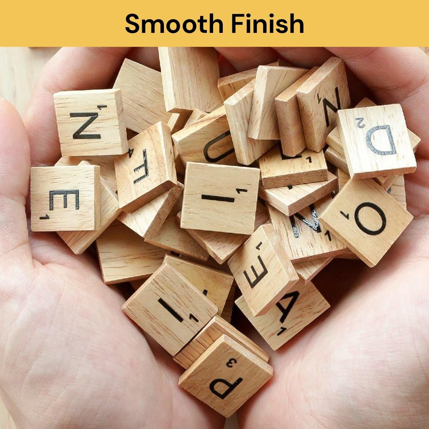 100Pcs Wooden Alphabet Letters Scrabble Tiles Set / DIY Letter Crafts for Children Kids Student image number 3