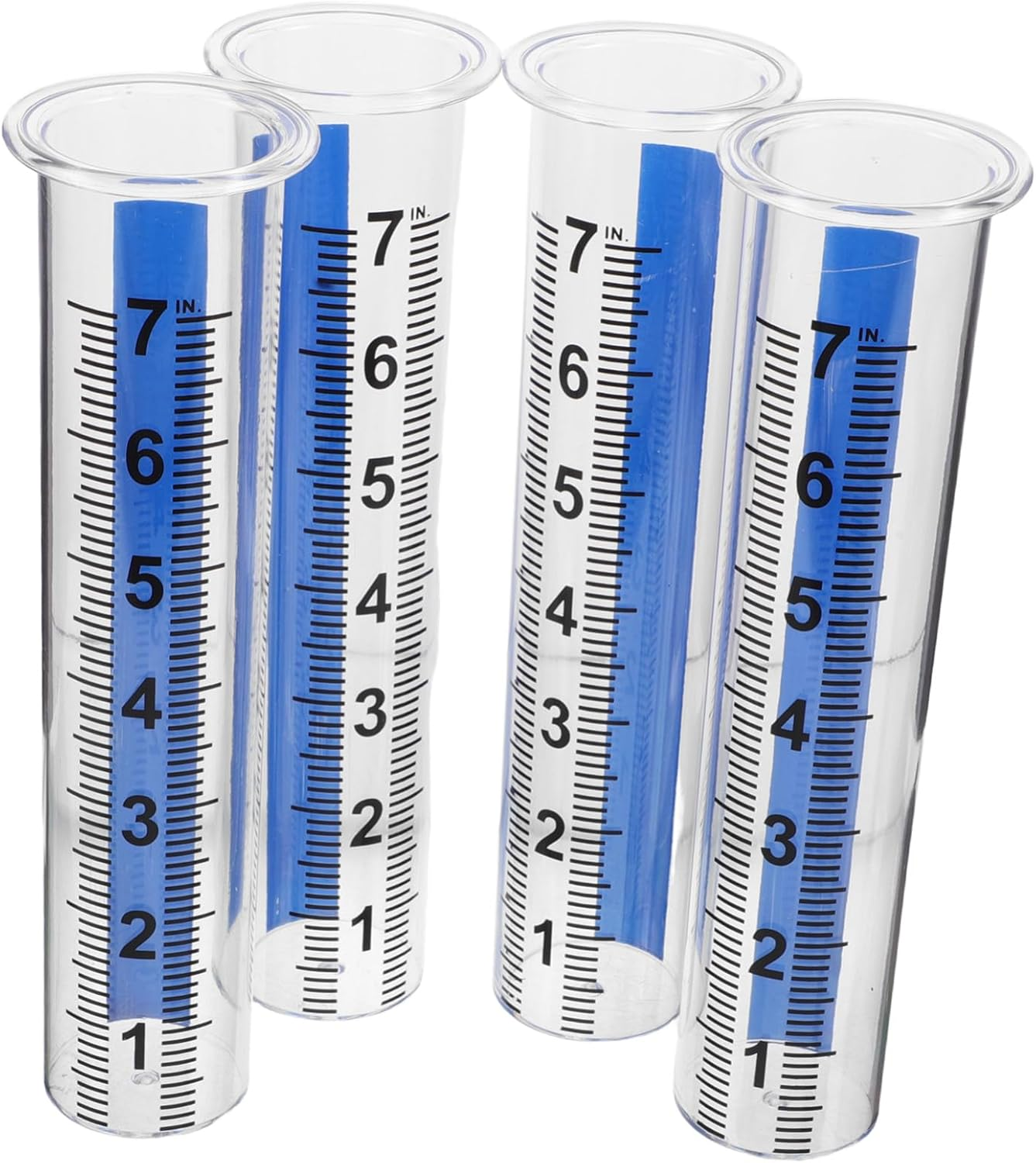 Alasum 4PCS Outdoor Rain Gauge Tubes Plastic Measurement Tubes for Garden Lawn Backyard Plants Frost-Resistant Transparent Weatherproof Rainwater Measuring Tools image number 1