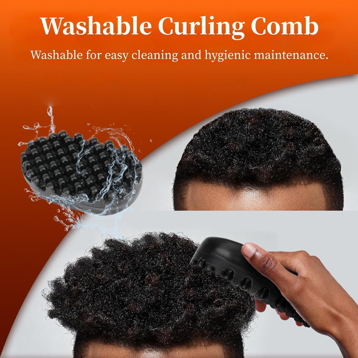 BLEMOLE Rubber Curling Twisted Hair Comb, Oval Shaped, 14.8Cmx8Cm/5.83X3.15In, Black, Suitable for All Hair Types, Women'S Adult Unisex Hair Styling Comb image number 5