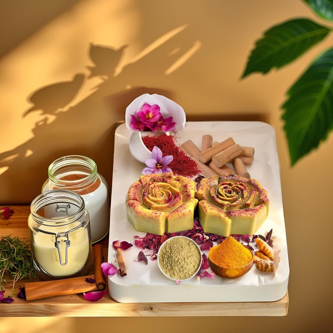 The Bath Stories Handmade Saffron Sandalwood Organic Ubtan Bath Soap 100 Gms.(Pack of 2) image number 4