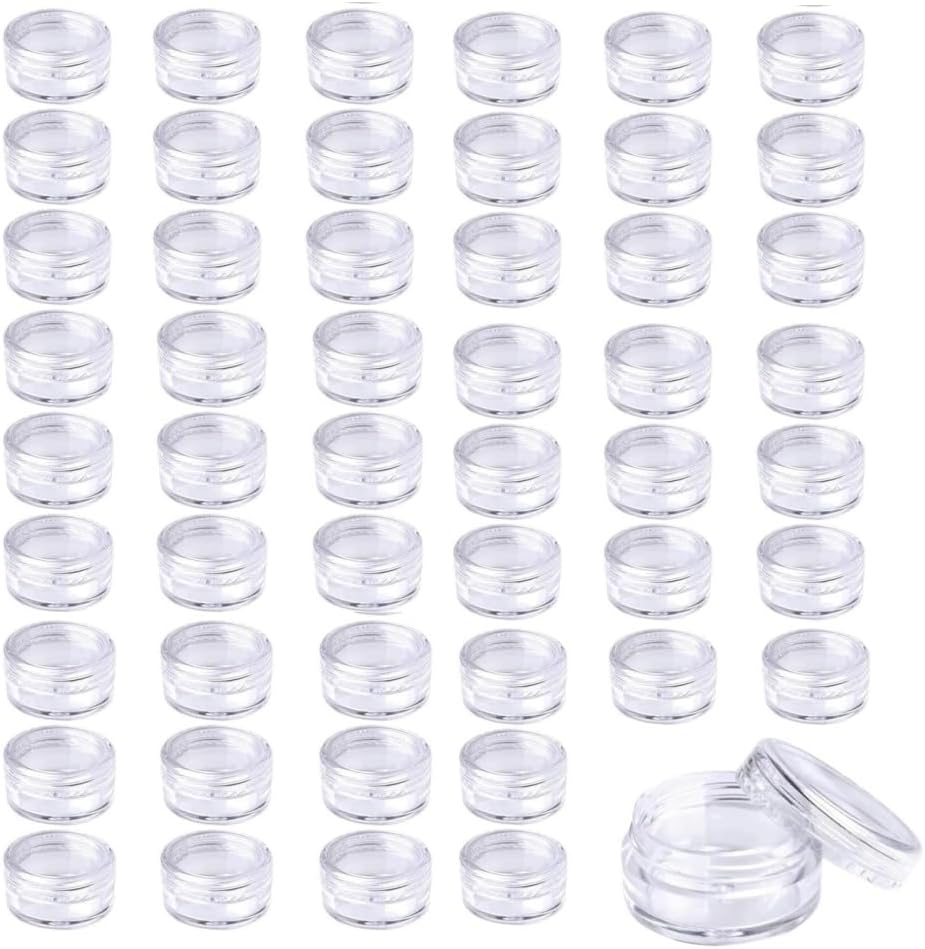 Wizefolk 50 Pcs Sample Containers with Lids,2.5 Gram Clear Sample Jars,Empty Lip Balm Containers with Lids,Small Makeup Travel Containers for Makeup,Lotion,Eye Shadow,Powder,And Lip Balms image number 1