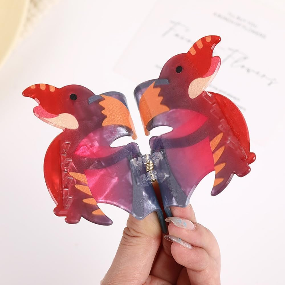 3 PACK Dinosaur Hair Clip, Acrylic Acetate Hair Clip, Y2K Accessories Cute Small Hair Clips for Thick Hair for Women Girls(Style 2) image number 3