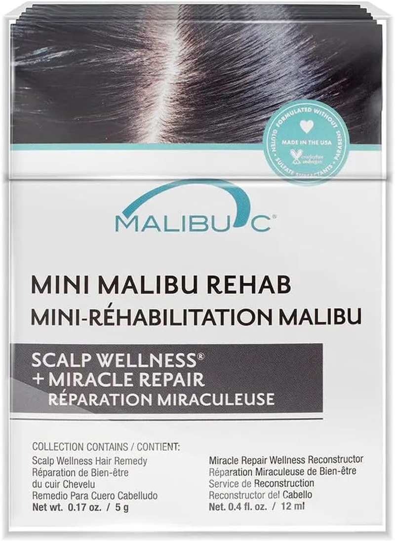 Malibu C Rehab Mini Scalp Wellness and Miracle Repair Set (Pack of 12)