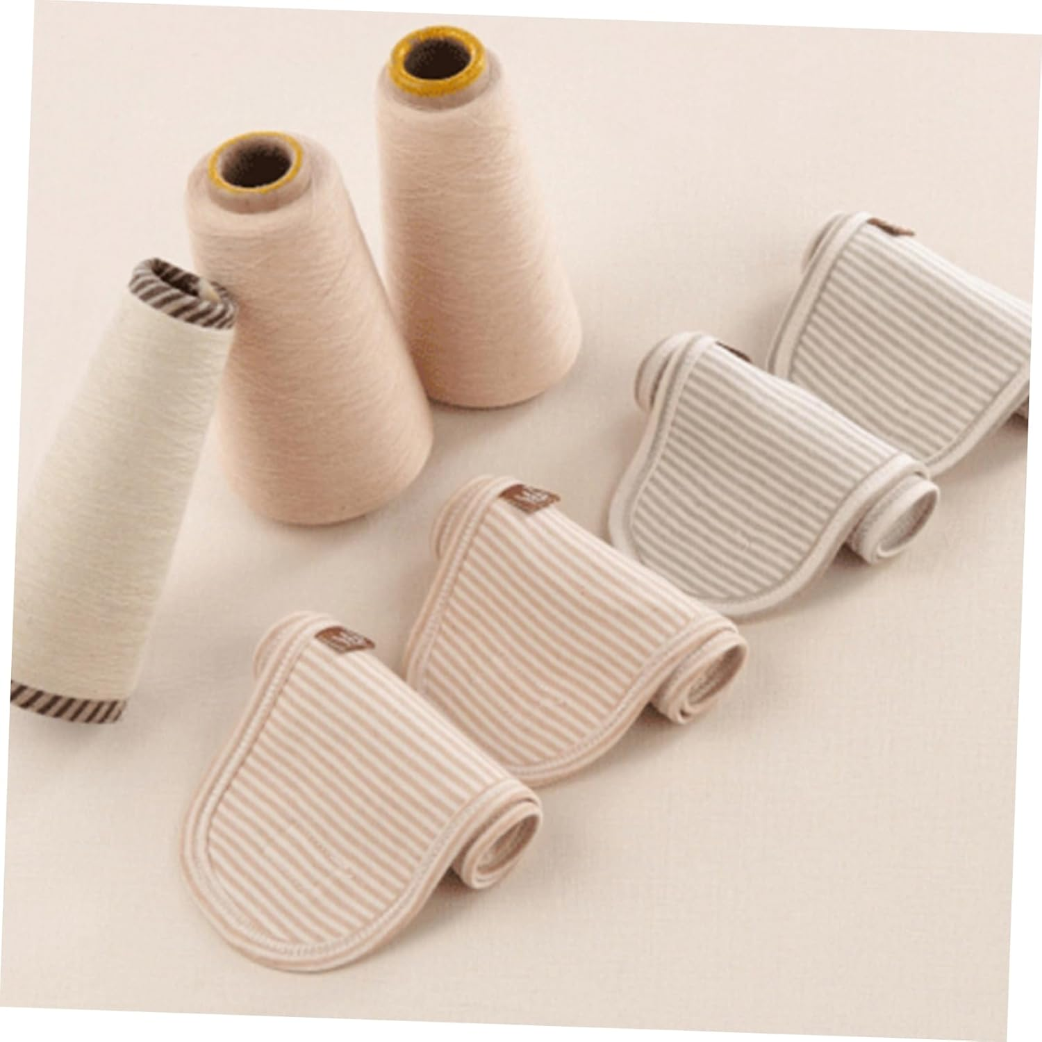 4Pcs Baby Belly Band Navel Belt Infant Umbilical Band Beige Newborn Abdominal Support for Boys and Girls image number 3