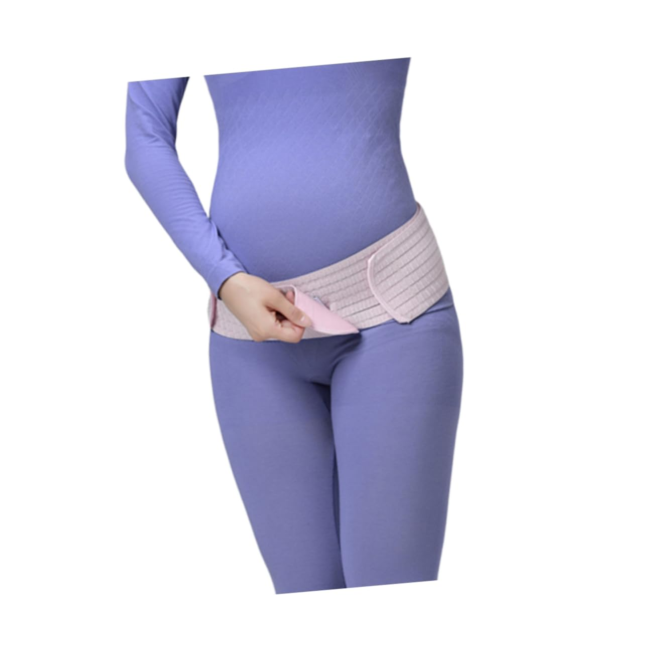 Pregnant Women Belt and Postpartum Pelvic Belly Band Dual-Layer Breathable Abdominal Support Waist Care Belt Pregnancy Protector Pink Free Size image number 1