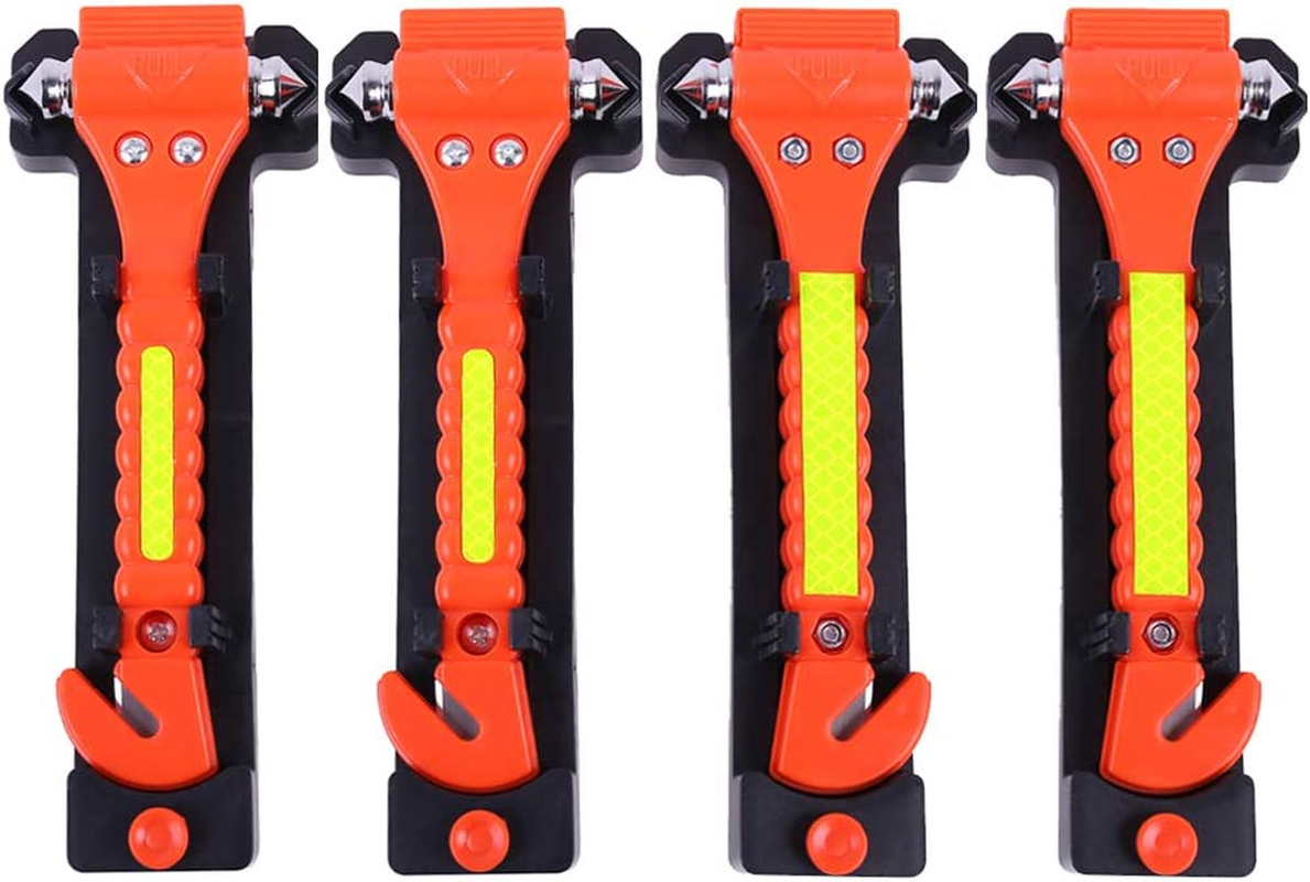 4 PCS Godecho Car Emergency Escape Window Breaker and Seat Belt Cutter Hammer with Light Reflective Tape,Life Saving Survival Kit image number 2