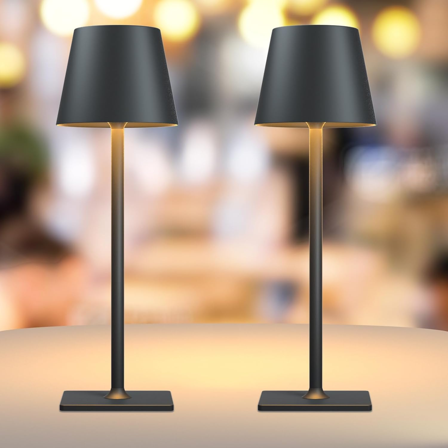 Yogaret 2 Pack Rechargeable Table Lamps,Cordless Lamp with 6000Mah Battery Operated, Portable Indoor/Outdoor Table Lamp for Patio Restaurant Home Dinner Dining Kitchen,Waterproof & Wireless