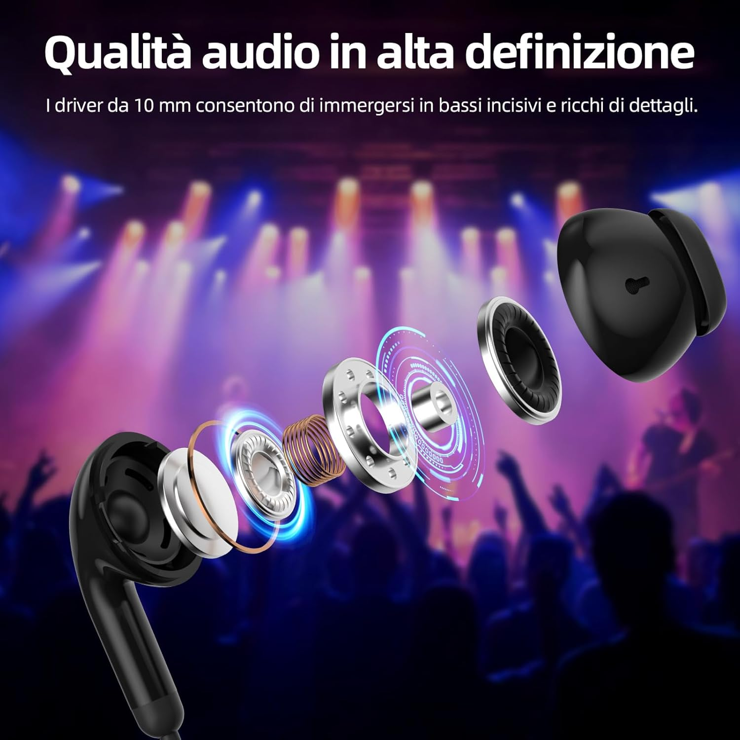 In-Ear Headphones with Cable, Microphone & Volume Control, Noise Cancelling, Hifi Sound, 3.5 Mm Headphones for Samsung A25 Iphone Ipad for MP3 MP4 Laptop Gaming Sports Office Music Travel Radio image number 1