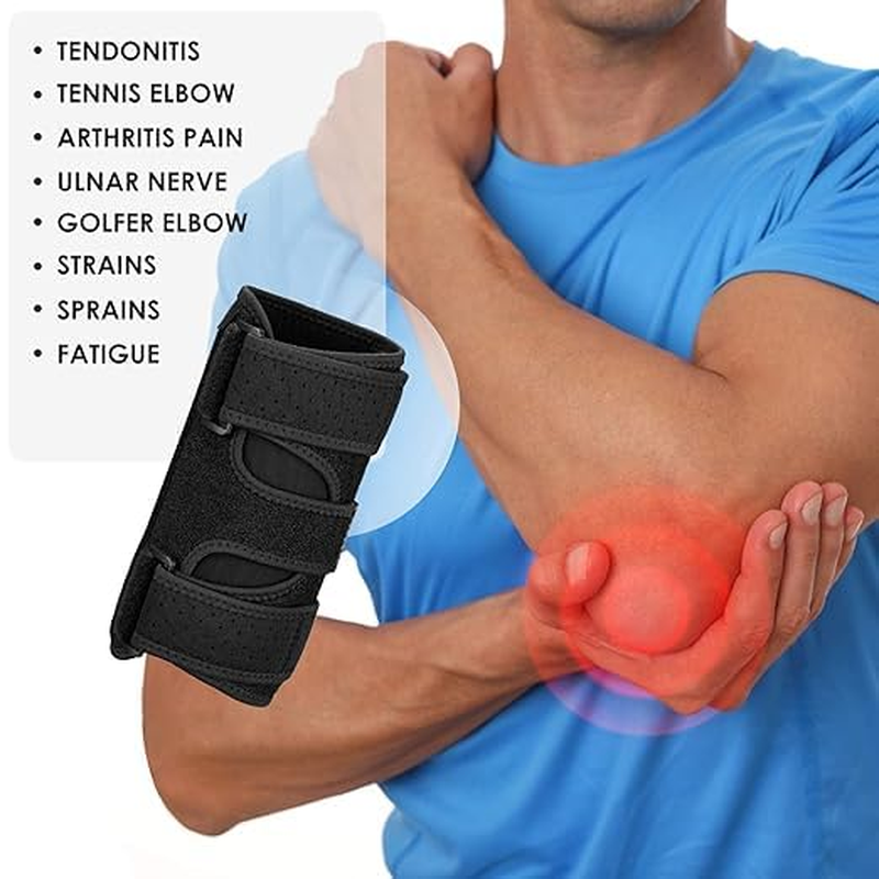 Elbow Brace, 2 Removable Metal Splints for Tendonitis, Elbow Brace for Ulnar Nerve Entrapment, Cubital Tunnel Syndrome, Night Elbow Splint for Men Women image number 5