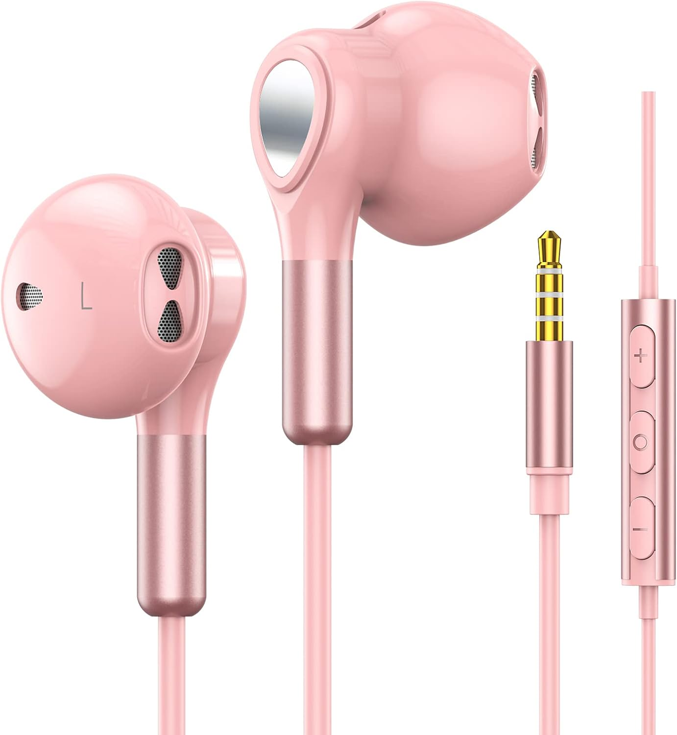 Headphones Wired, In-Ear Wired Earphones Earbuds, Half in Ear Headphones 3.5Mm Jack, Wired Headphones with Microphone and Volume Control for Iphone, Samsung, Android, Ipad,Mp3,Most 3.5Mm Audio Devices