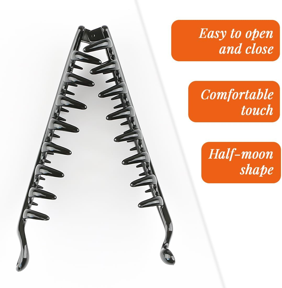 JEYORZY Set of 4 Banana Hair Clips, Banana Clips, Hair Holder, Ponytail Hair Clip, Hair Clip, Banana Clip, High Quality, Robust, for Tying Ponytails, Indispensable Beauty Accessory image number 2