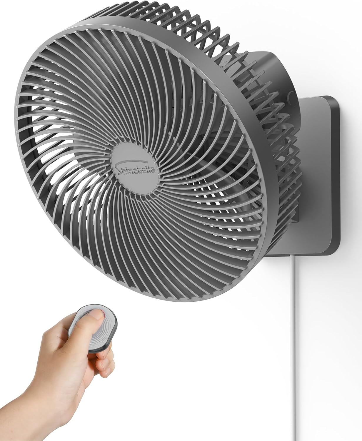 10 Inch Wall Mount Oscillating Fan with Remote and Timer, Small Bedroom RV Fan with 4 Speeds, Quiet Operation,90&deg;Oscillation, Adjustable Tilt,5.92 Ft Wire, Cooling Bathroom Wall Mounted Fans