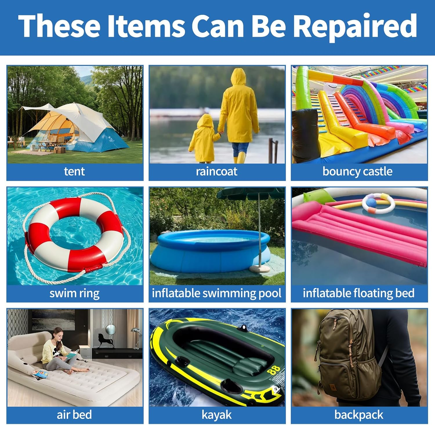 7Ft Inflatable Repair Patch Kit, Bounce House Repair Kit, Heavy Duty TPU Repair Tape, Suitable for Inflatable Houses, Tents, Canopies, Swimming Pool Floating Beds, Etc image number 6