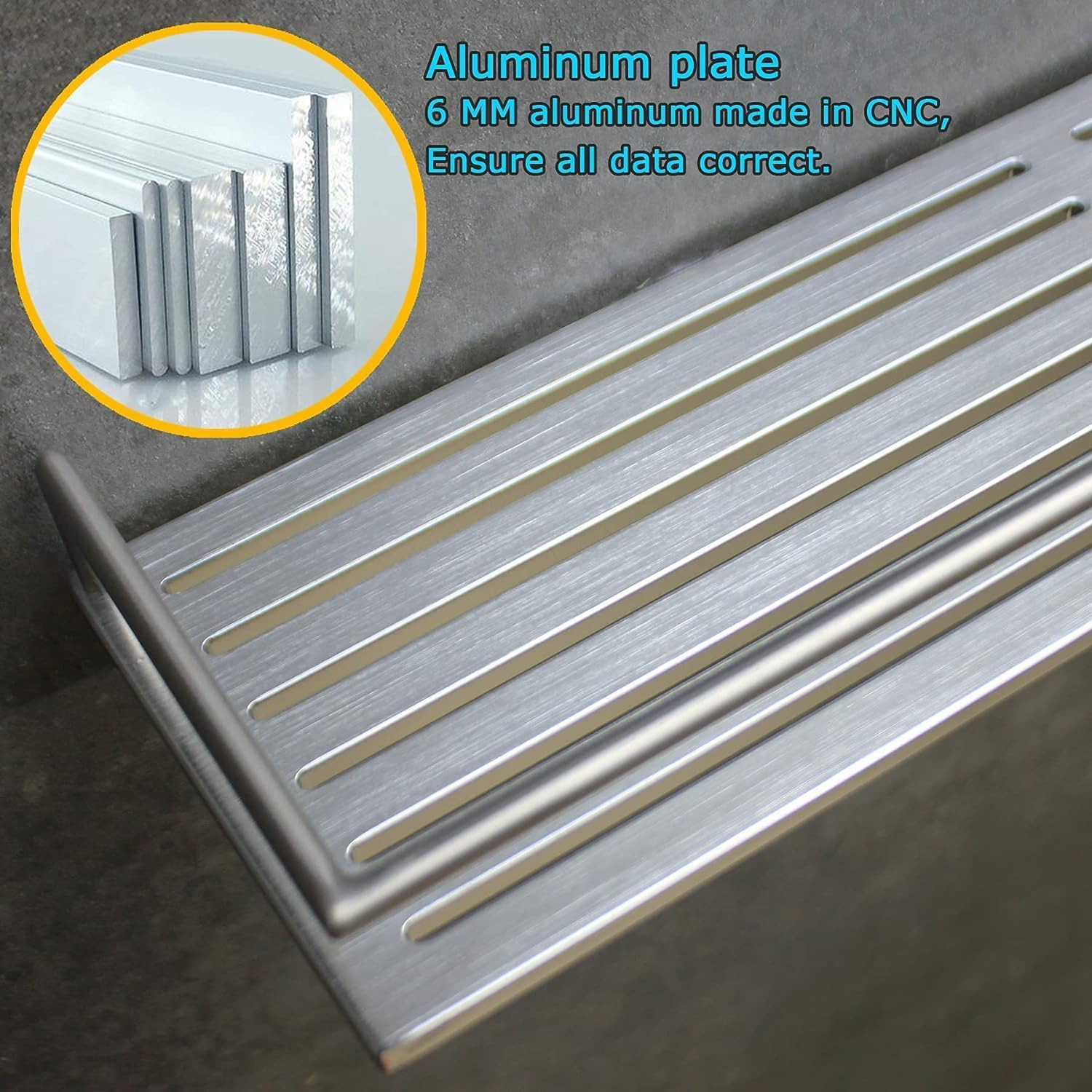 Frafuo Shower Caddy Corner Shelf for Bathroom Storage 300Mm Aluminum Brushed Wall Mount Bathroom Shelf over Toilet Storage Rustproof Kitchen Storage image number 4