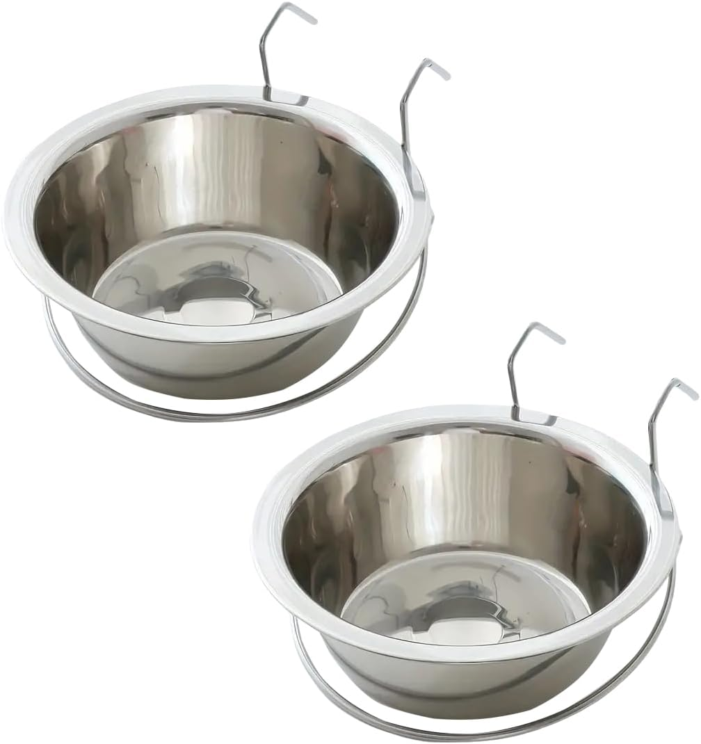 AIMALL Hanging Stainless Steel Pet Bowl for Cats and Dogs, Versatile Feeder with Cage Attachment, 5.11In Diameter, Ideal for Food and Water image number 5