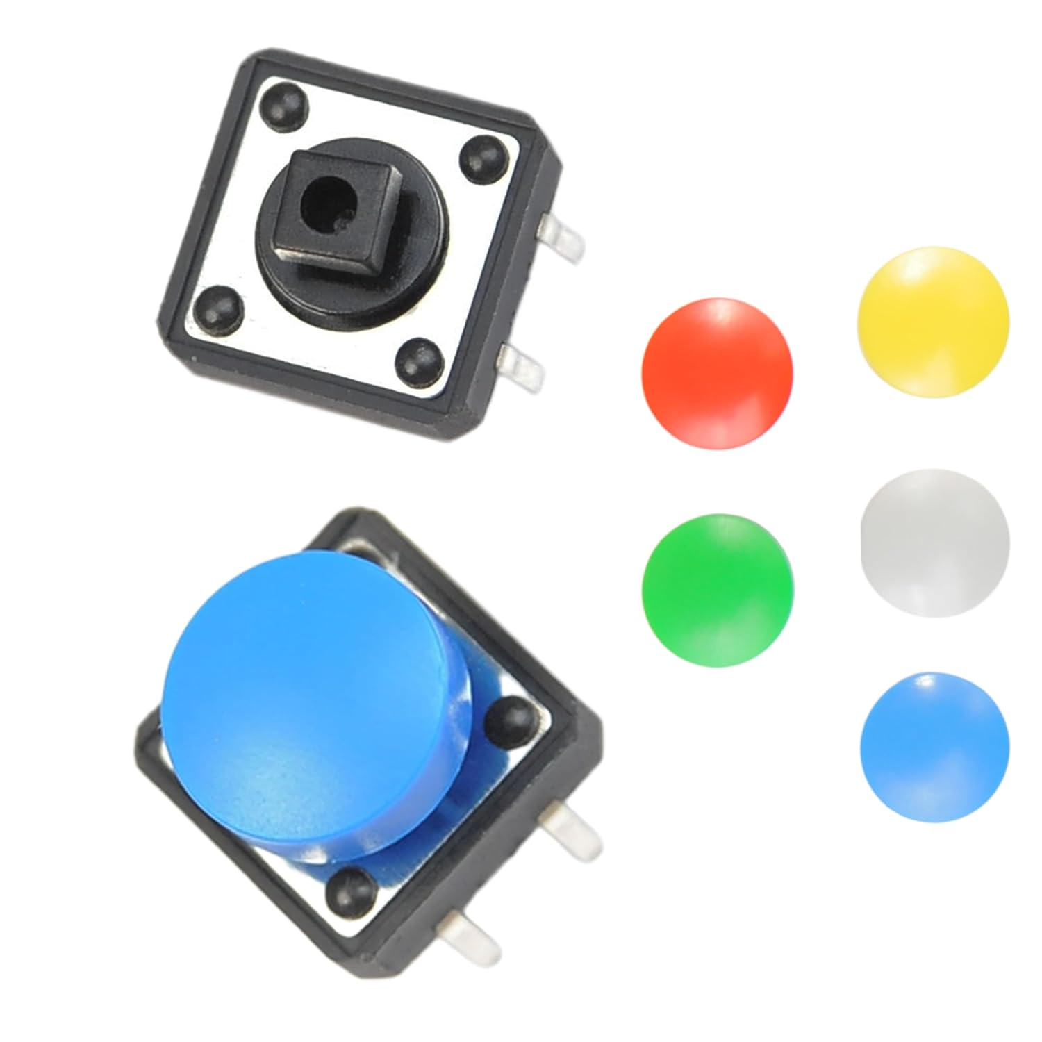 Lonely Binary 120-Piece Tactile Push Button Switch Kit &ndash; Includes 12X12Mm & 6X6Mm Switches, Color Caps, 90&deg; Angle & 2-Pin Switches &ndash; for Arduino, Raspberry Pi, ESP32 & DIY Electronics image number 2