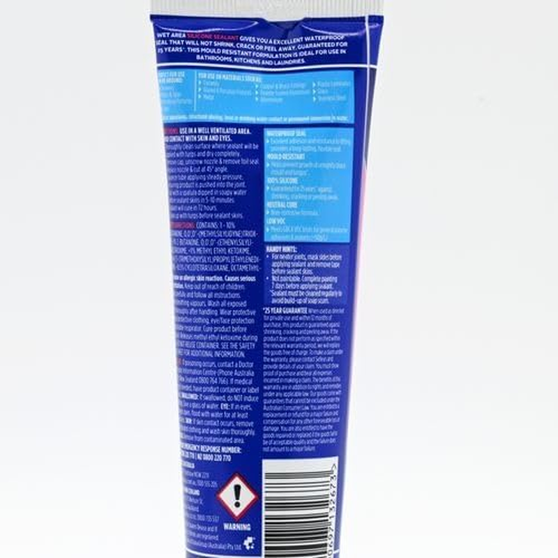 Selleys Wet Area Silicone Sealant 90 Ml, Clear image number 1