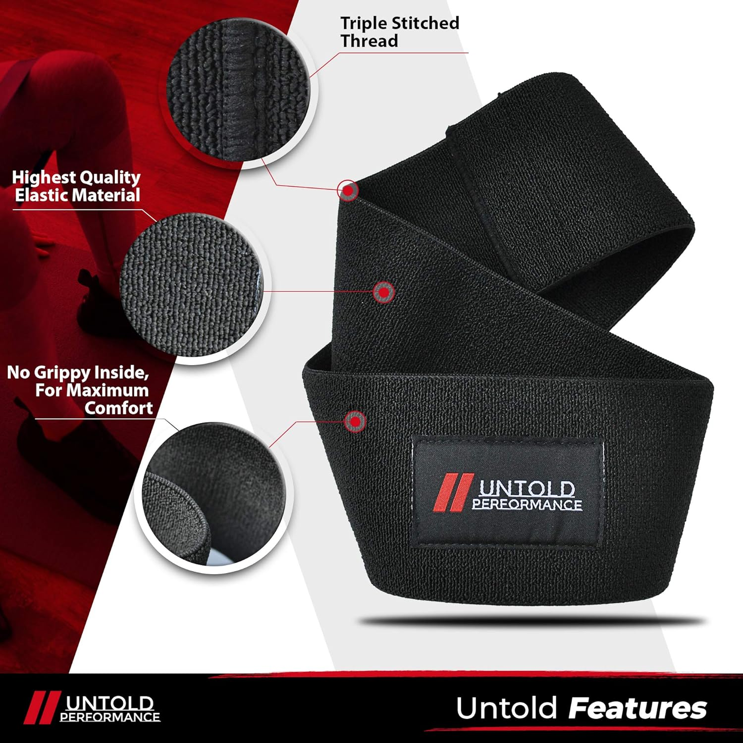 High Resistance Hip Band | Build and Activate Glutes, Quads, Hamstrings, Hips, and Butt | Weightlifting, Bodybuilding, Powerlifting, Cross Fit Training, and Yoga for Men and Women