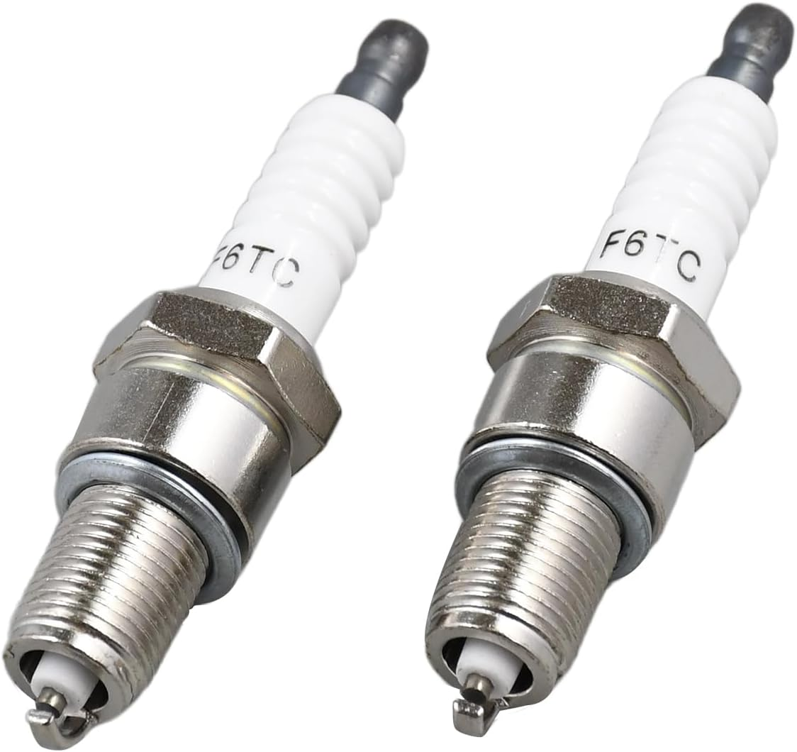 2Pcs F6TC BPR6ES Spark Plug 131-047 Compatible with Torch F6RTC NGK 7131 BP6ES Bosch W6D WR6DC Champion RN9YC Honda 98079-56841 Spark Plug Compatible with Honda GX160 GX200 GX270 GX390 5.5HP 6.5HP