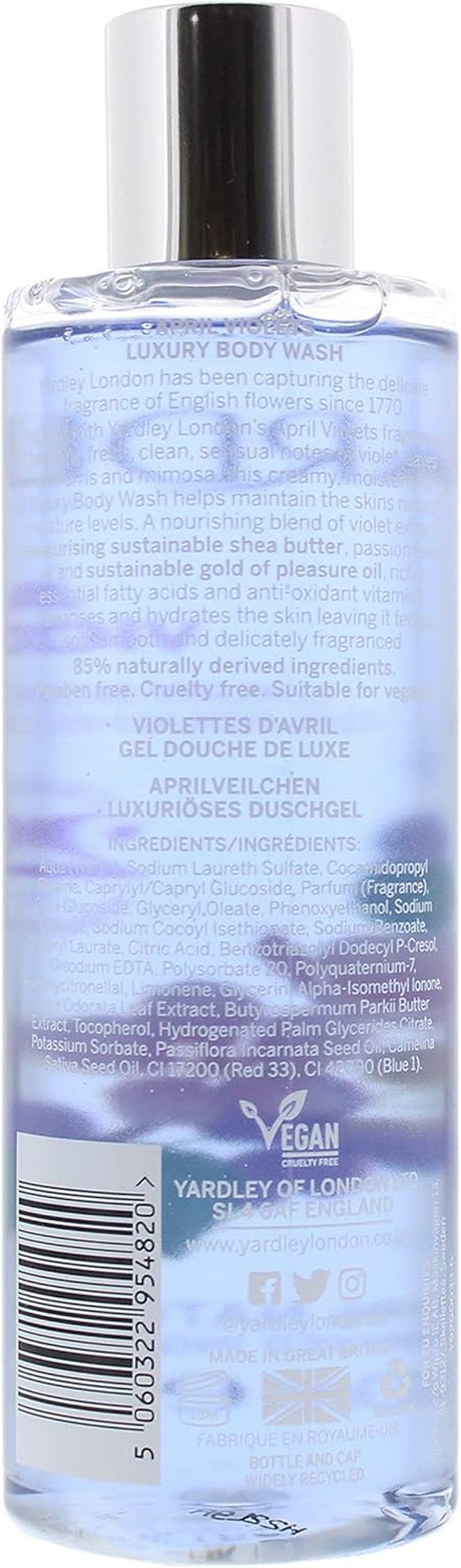 April Violets by Yardley Luxury Body Wash 250Ml image number 4