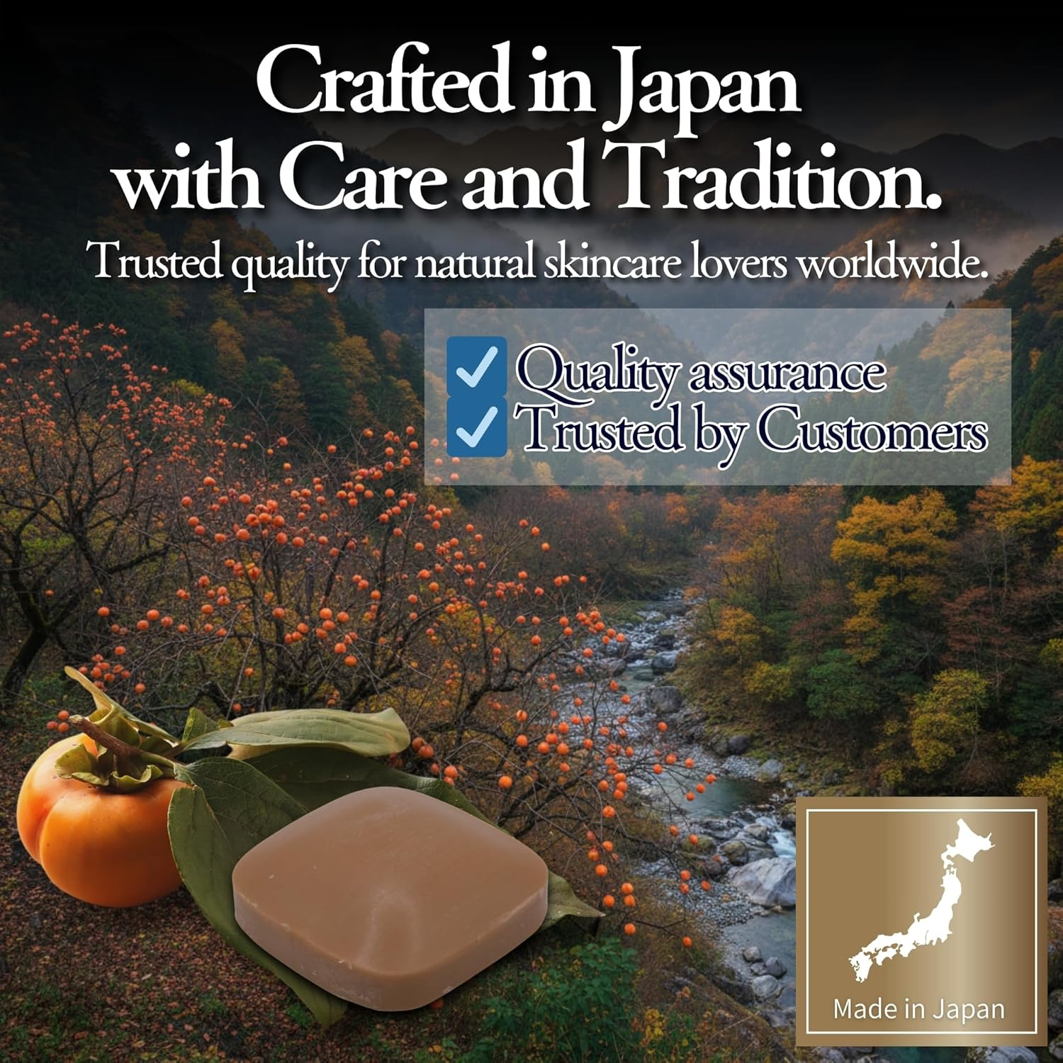 Natural Persimmon Extract (Kakishibu) | Japanese Deodorising & Antibacterial Body Soap | Gentle Skincare for All Skin Types image number 2