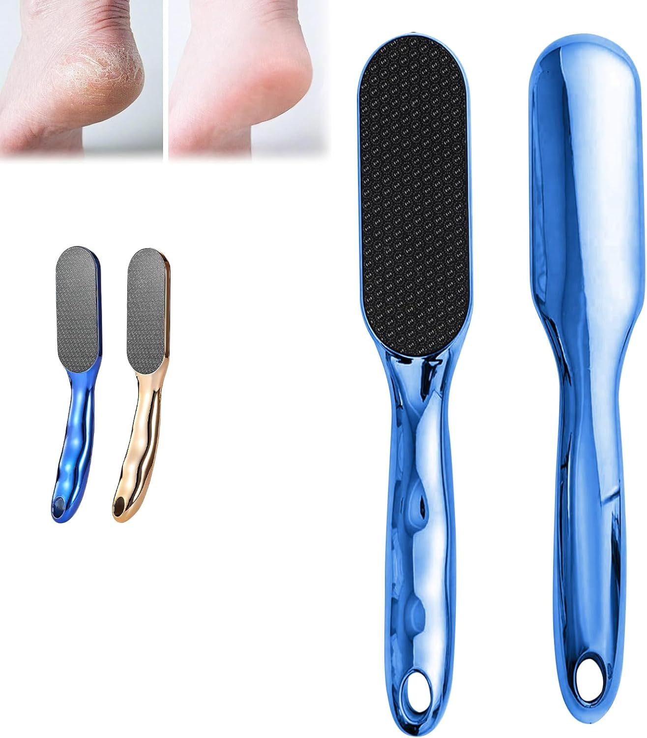 Veinsgrain Foot File, Nano Glass Foot File, Hard Skin Remover Nano-Glass Foot File, Veins Grain Foot File, Professional Foot Care Tools, Pedicure Tool for Smooth Feet (Gold)