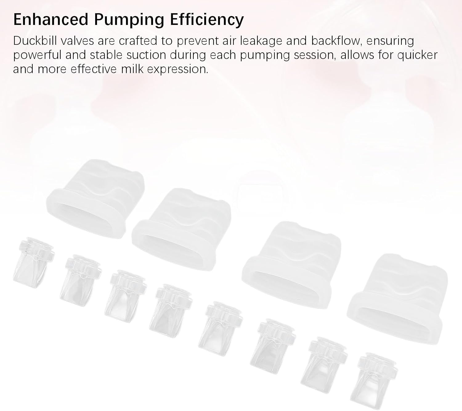 8Pcs Duckbill Valves and 4Pcs Silicone Diaphragm Compatible with S32, Replacement Pump Parts for S32 Breast Pump Parts image number 3