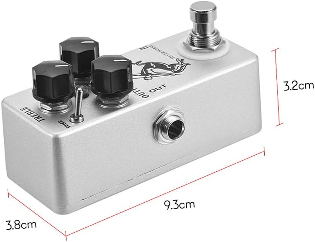 Overdrive Effect Pedal, Silver Horse Overdrive Boost Guitar Effect Pedal Full Metal Shell True Bypass image number 5