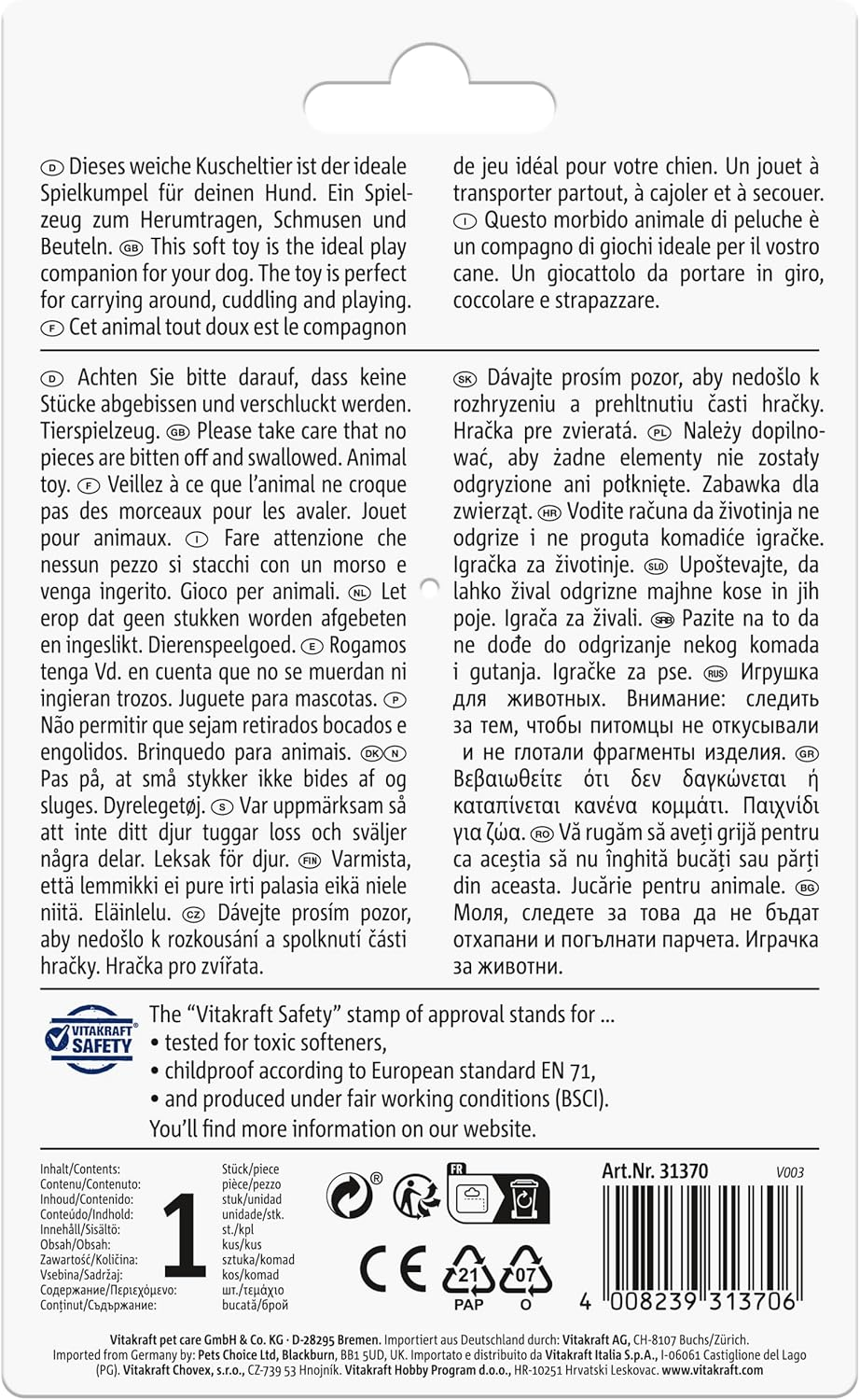 Vitakraft Dog Toy Elephant image number 4