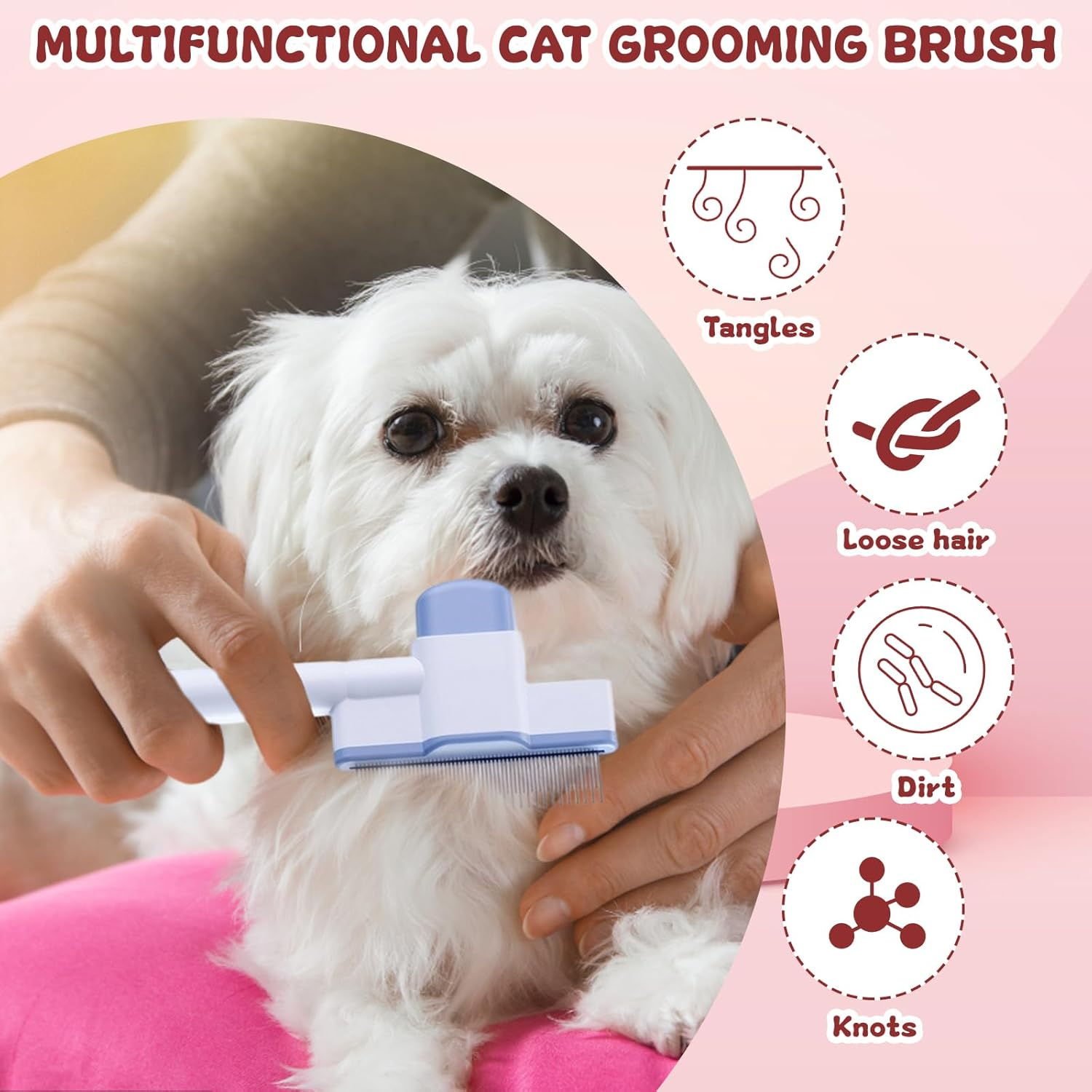 Pack of 4 Undercoat Brush Cat, Undercoat Brush Dogs, Cat Brush, Fur Flash Brush Cat, Brush Cat, Grooming Brush for Removal, for Dogs and Cats Brush image number 4