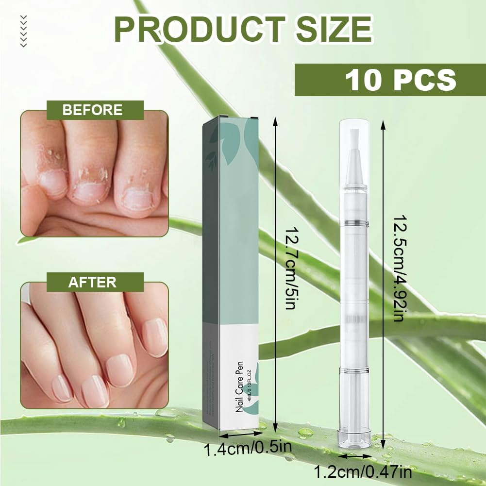 Nail Care Pen, Pack of 10 Nail Care Pen, Nail Care Pen with Tea Tree Oil, Aloe Vera & Vitamin E, for Nourished Fingernails & Toenails image number 1