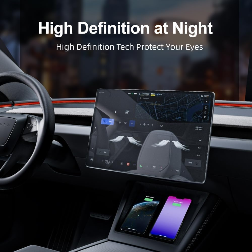 T Tersely Tempered Glass Screen Protector for Tesla Model Y Juniper (2025)/ Model 3 Highland (2024), 15.4" Center Control Touch Car Navigation,Ultra Sensitive/High Definition Screen Protector image number 1