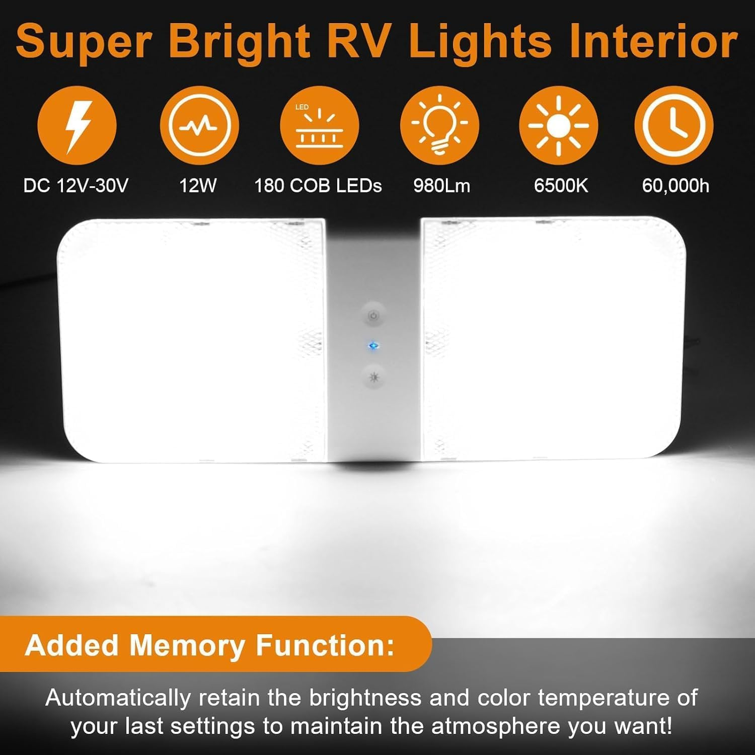 RV Lights Interior,1000 Lumens 3 Color Temp with Touch Dimming 12V LED Ceiling Downlights RV Interior Light Camper Light,For Caravan Camper Travel Trailer Sailboat Yacht Boat (2Pack) image number 6