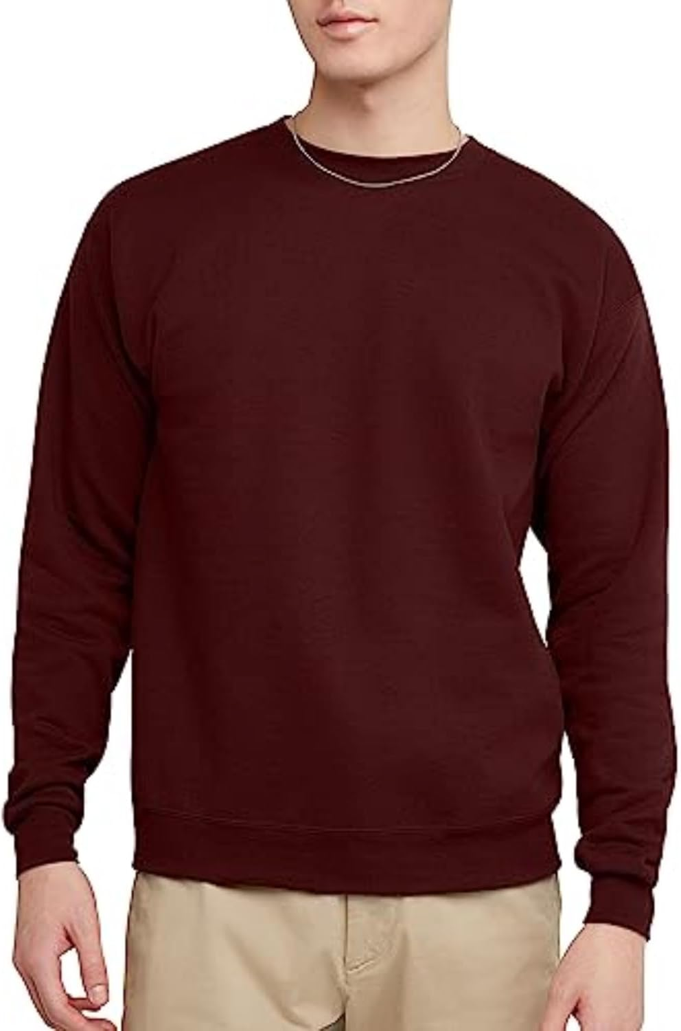Hanes Champion Men'S Ecosmart Fleece Sweatshirt, Cotton-Blend Pullover, Crewneck Sweatshirt for Men (1 or 2 Pack), Mulled Berry, Xx-Large image number 6